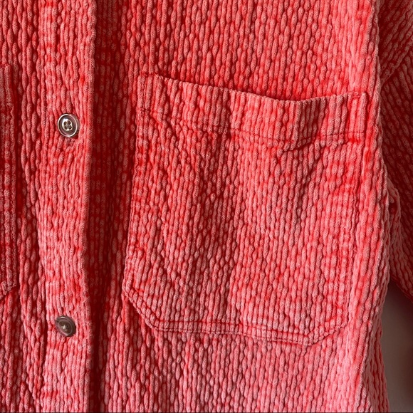 BDG Urban Outfitters Womens Size L Jacket Neon Pink Button Down Collared Sweater - Picture 5 of 13